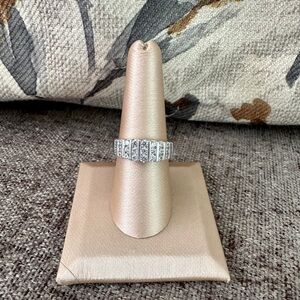 Sterling silver and cubic zirconia ring